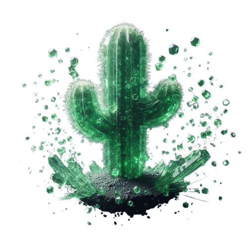 Imagen ilustrativa de un cactus hecho de cristal en 3D